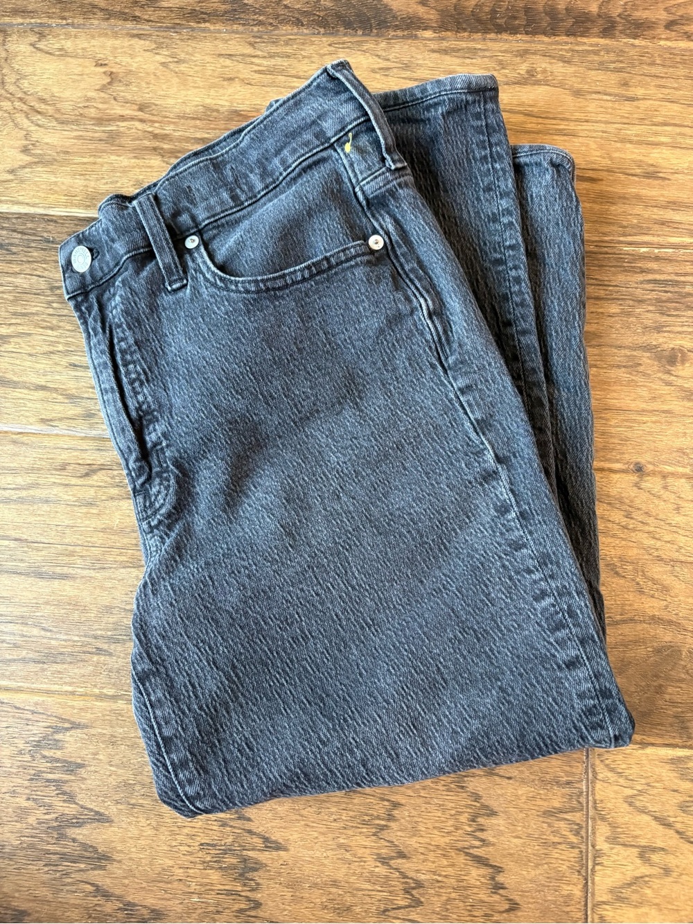 Madewell Charcoal Black Ankle Crop Jeans